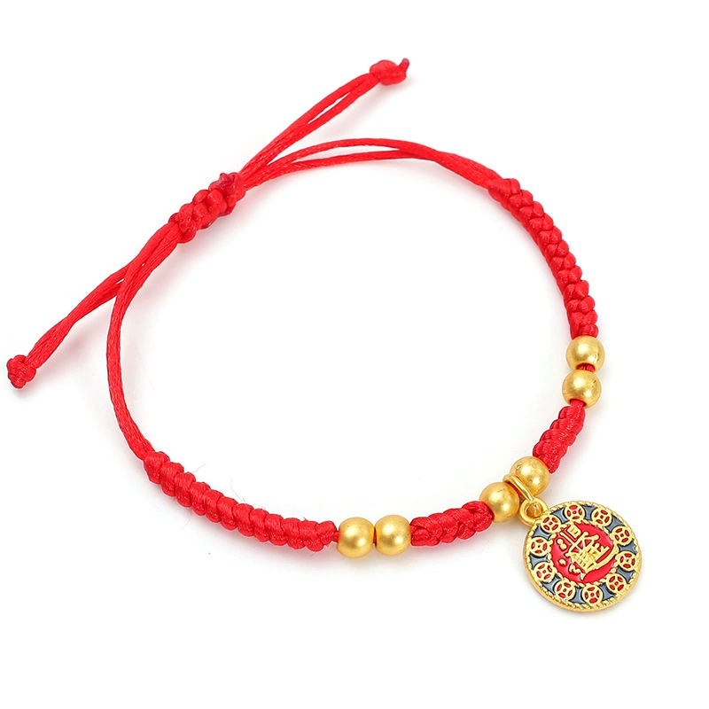  Birthday charm, woven metal red rope bracelet handmade, Birthday gift, wholesale