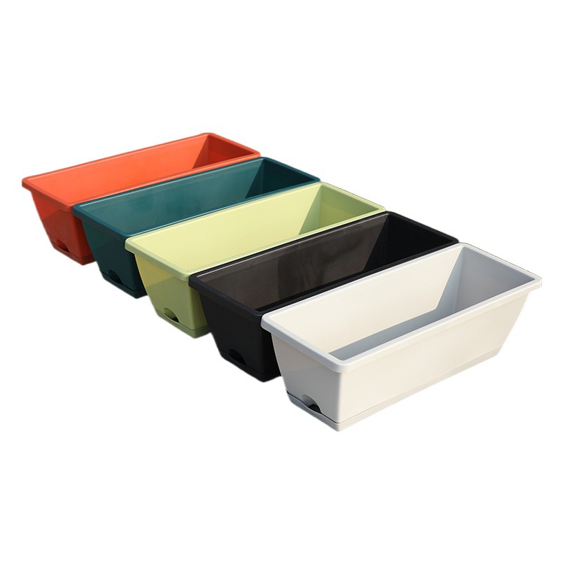 Nueva resina de plástico maceta balcón plantación de flores y verduras extra grande rectangular de plantación comedero horun plantación de maceta al por mayor