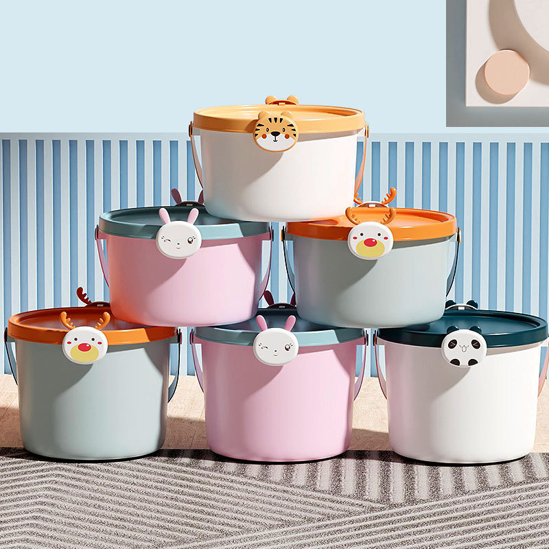 玩具收納桶帶蓋卡通兒童積木手提塑料桶喜慶禮品伴手禮包裝袋生日