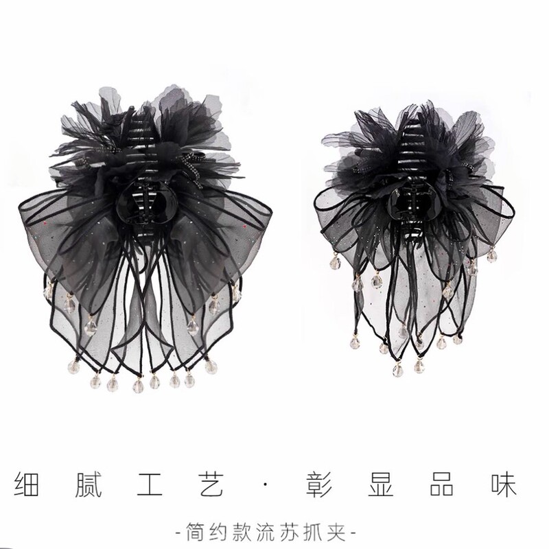 氛围感流苏精致抓夹百搭优雅高级感手工鲨鱼夹日常小众轻奢发饰女|undefined
