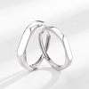 Glossy ring for beloved suitable for men and women, silver 925 sample, Japanese and Korean, Korean style, simple and elegant design