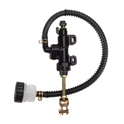 One-Word Pump with Oil Pipe Round Oil Cup Foot Brake Conjoined Pump 50-250Cc Off-Road Atv Beach Motorcycle Accessories (Other brake systems) - black