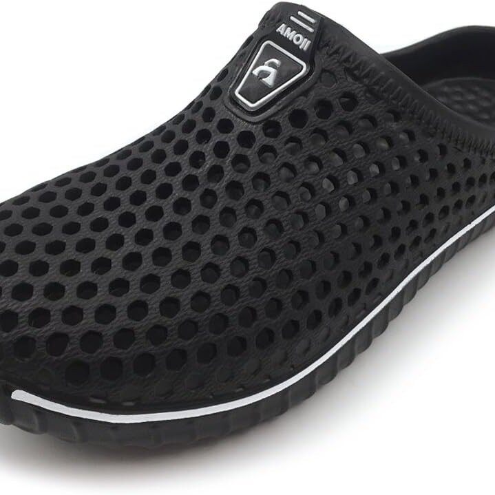 Giày lỗ nam đế dày êm chân, chống mài mòn, thoáng khí, đi biển và dạo phố — 8006 màu nâu kaki, 8006 trắng xanh, 8006 đen xám