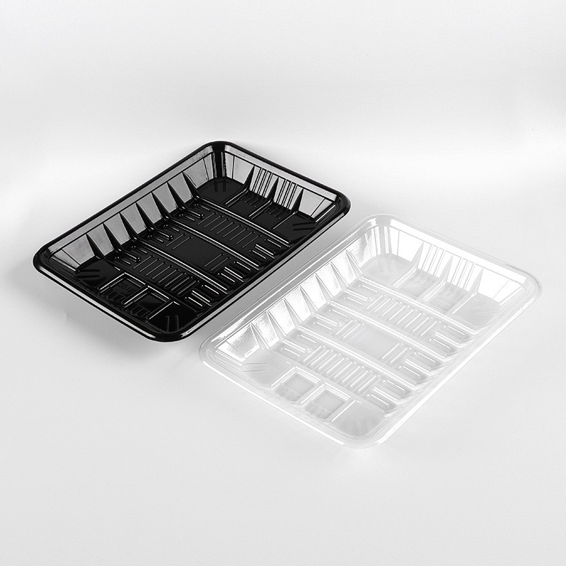 bandeja desechable de frutas y verduras frescas, caja de embalaje transparente, caja de embalaje de plástico rectangular de grado alimenticio al por mayor