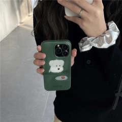 油畫狗狗頭像適用iPhone15可愛14promax12手機殼蘋果13新款11防摔