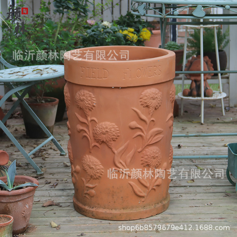 Alto comercio exterior clavo de barro rojo maceta de cerámica jardín paisaje de cerámica jardín decoración al aire libre decoración de la villa