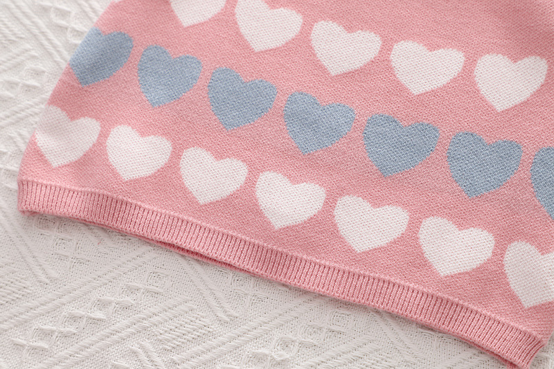 Ensemble de jupe deux pièces pour bébé et enfant en tricot pour fille, cardigan New Love, printemps et automne_voghion.com