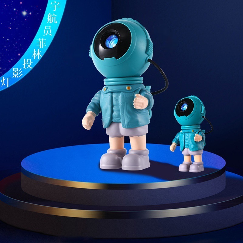 Lámpara proyectora creativa de astronauta con cielo estrellado, luz nocturna decorativa de ambiente