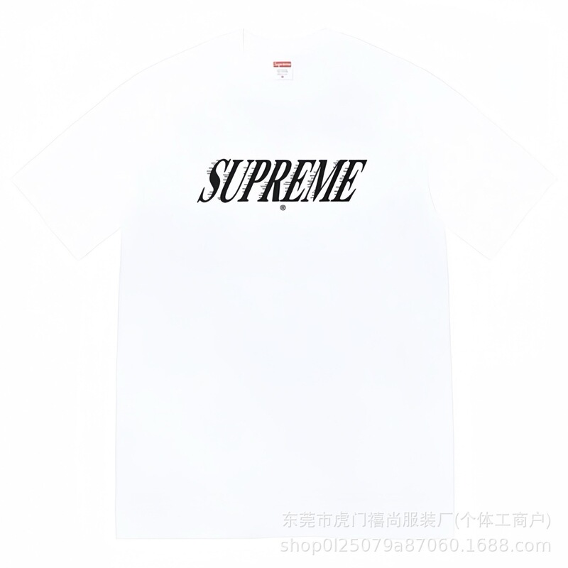 クロスボーダー25ss美潮Supreme文字プリントラウンドネック半袖男女兼用カジュアルTシャツ純綿快適|undefined