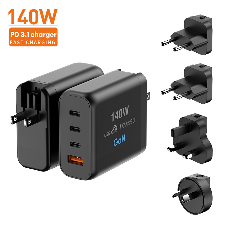 140W GAN gallium nitride TypeC multi-port flash charger travel charger charging head mobile phone adapter PD3.1 charger