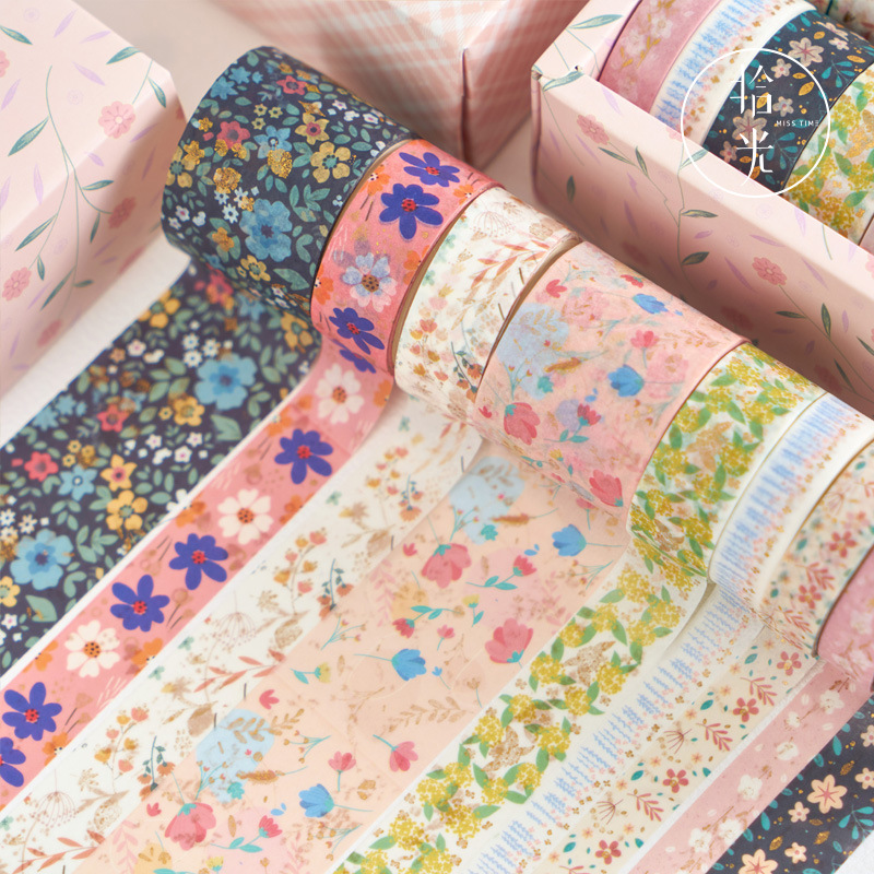 Dorado y cinta de papel espléndida serie la canción China creativa hermosa DIY diario decoración material pegatinas 10 involucrados