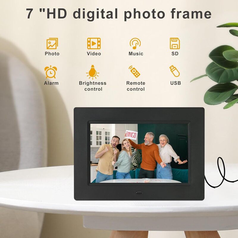 Digital Photo Frame, Electronic Clock, Electronic Photo Album, Card-Insertable Photo and Video Loop Playback, Car USB Drive, High Quality