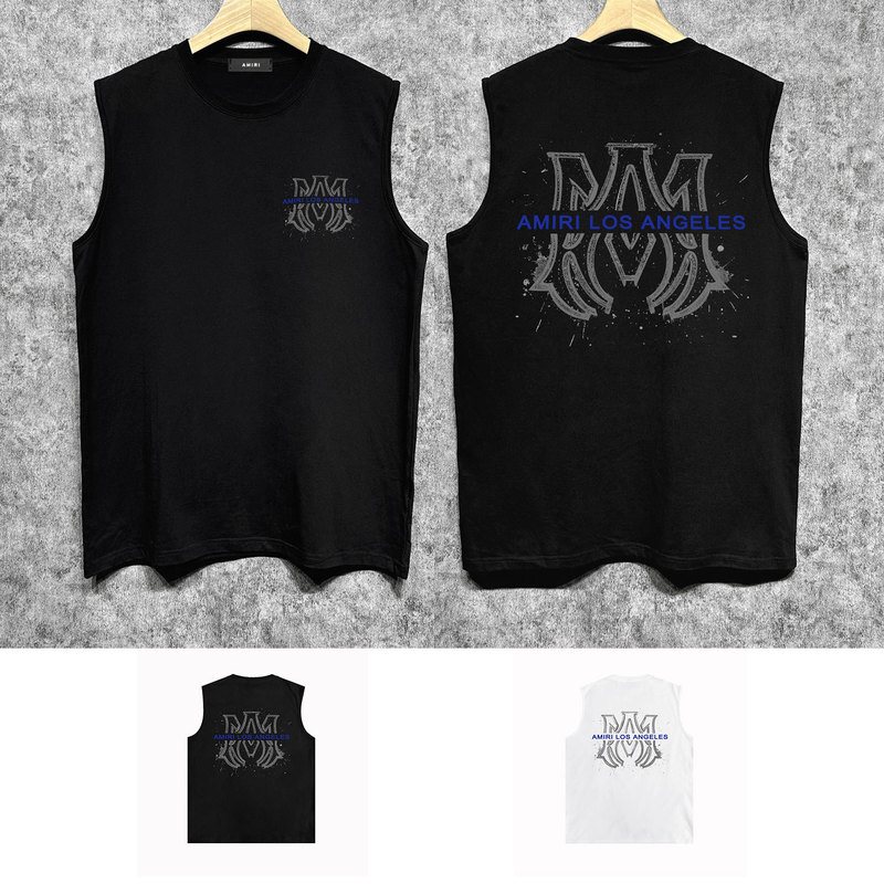 Long-Term Supply of Foreign Trade Cross-Border European and American Trendy Brands Summer Amiri t Shirt Sleeveless Vest T-Shirt
