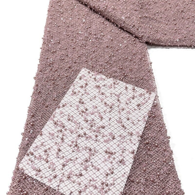 Fabricantes nuevos populares en línea cena de moda vestido de fiesta falda de cuentas tela tridimensional cuerdas bordadas