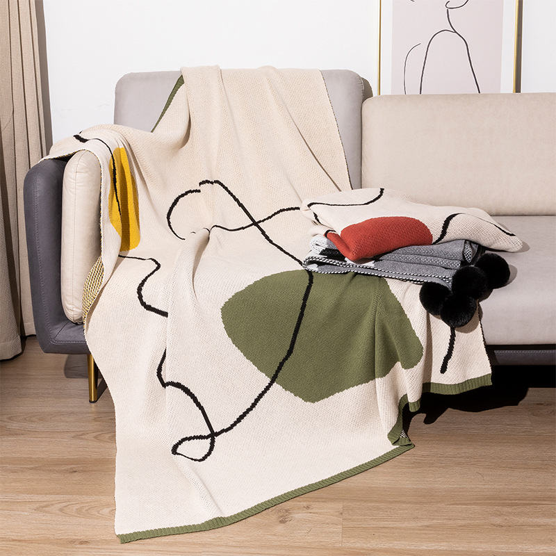 Nordic Style Small Blanket Office Nap Blanket Autumn Pure Cotton Towel Blanket Quilt Single Air-conditioning Blanket Cover Blanket