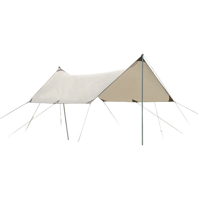 Outdoor Camping Black Glue Canopy Camping Rainproof Oversized Oxford Cloth Awning Canopy Sunscreen Hexagonal Canopy Tent