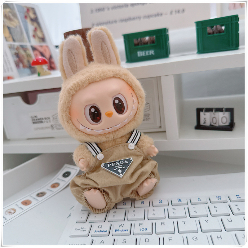 labubu ベビー服 Labubu 第一世代第二世代第三世代 10 センチメートル綿人形黒と白グレートレンディなスウェットシャツパーカーパンツ|undefined