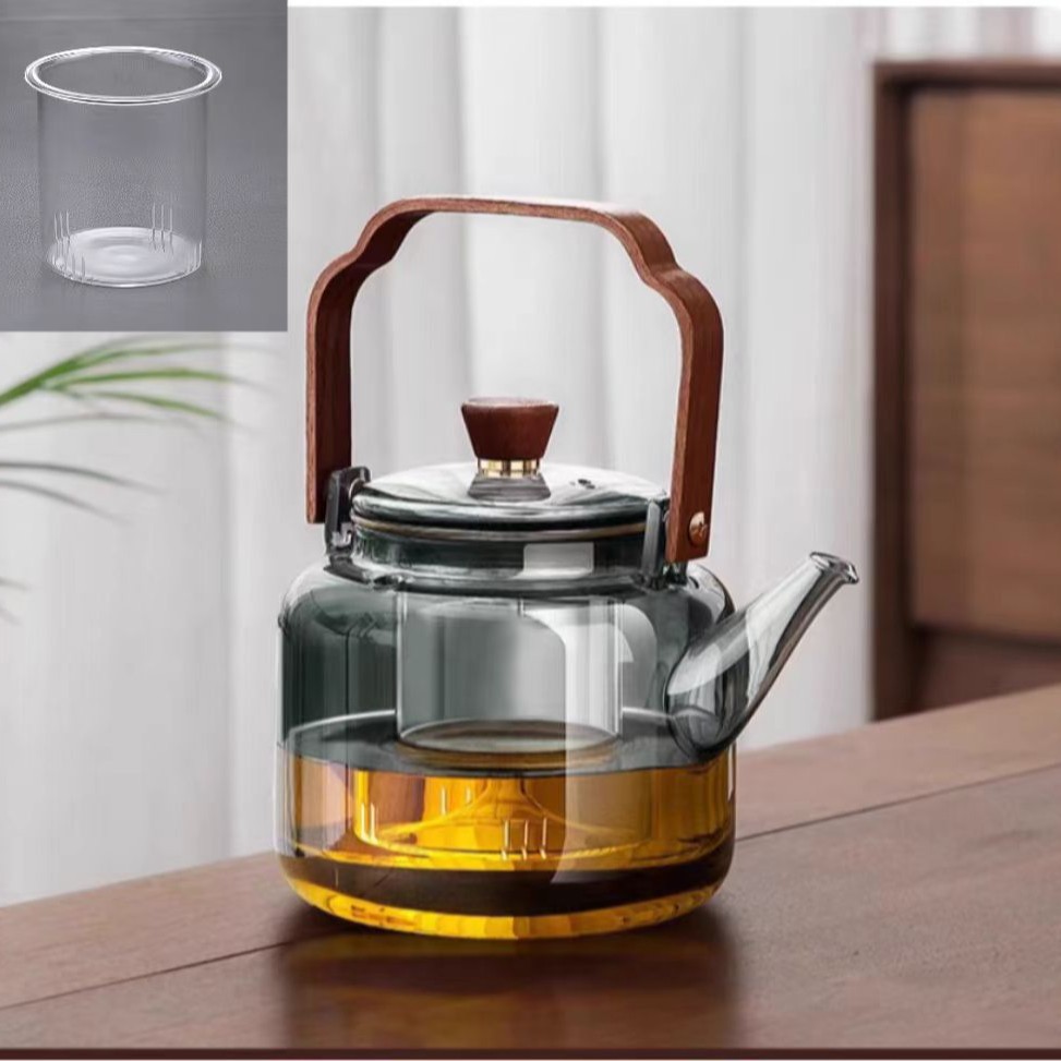 Tetera de Vidrio con Asa de Vidrio de Borosilicato Resistente al Calor para Té image 10