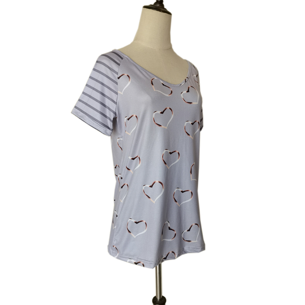 Women's T-shirt Short Sleeve T-shirts Printing Fashion Heart Shape display picture 3