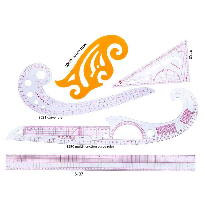 Regla multifuncional para la fabricación de placas, regla de corte, regla de corte, regla de diseño de ropa, regla de curva