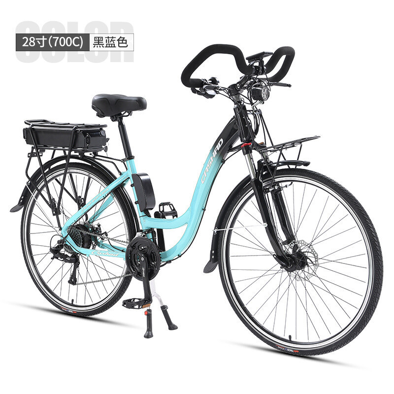 Aluminum alloy 26 inch lithium battery moped long distance travel hiking mountain bike 28 inch butterfly handle curved beam bicycle