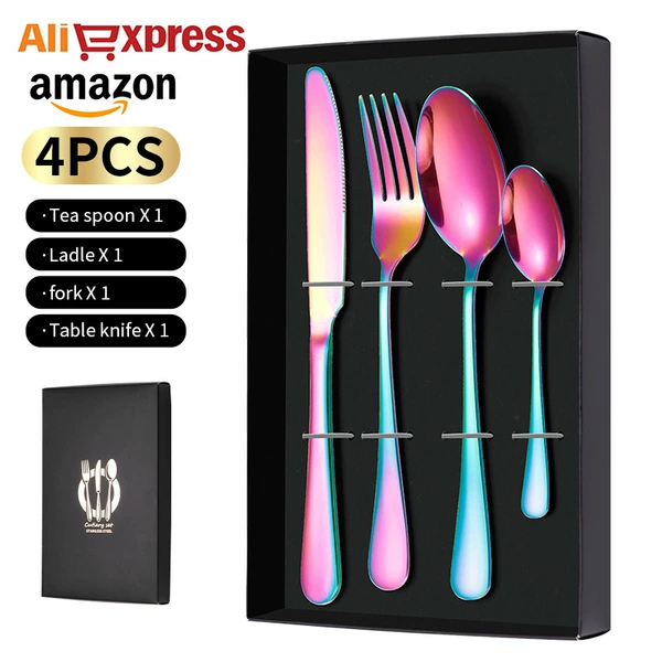 1010 four-piece set of knife, fork and spoon-Fantasy