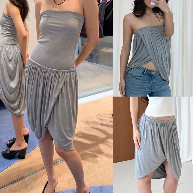 26 Summer Creativity: Three Ways to Wear a Tulip Tube Dress in Gray/Black