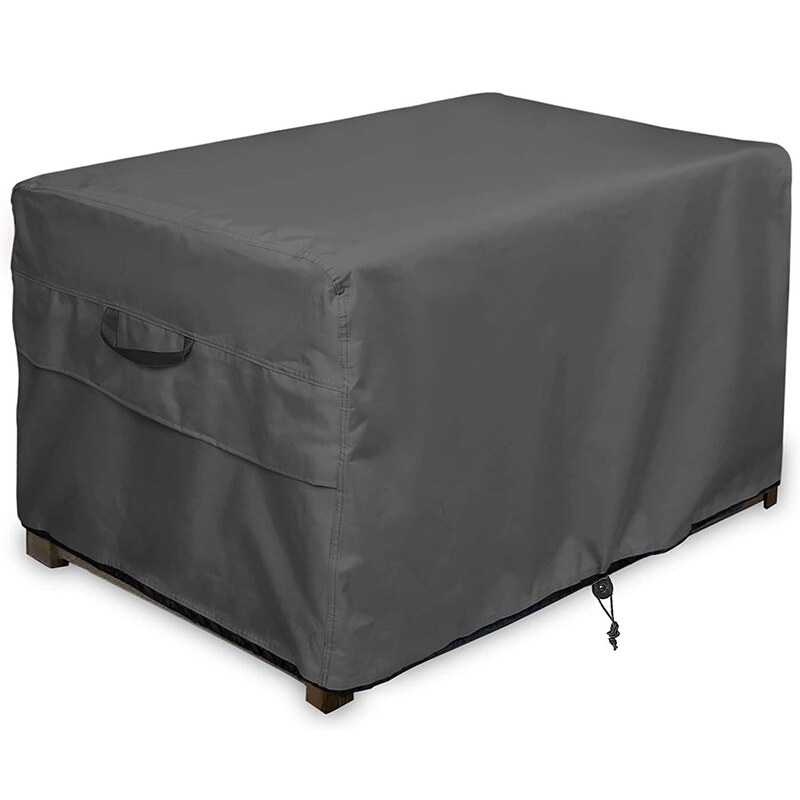 Rectangular Stove Table Cover Black Waterproof Coffee Table Cover Deck Box Cover Sun Protection Dustproof Patio Furniture Cover Fire Pit Cover