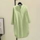 Multicolor Cotton Shirt Women's Long-sleeved 2024 Spring and Autumn New Korean Style Loose Design Sense Stacked Mid-length Shirt