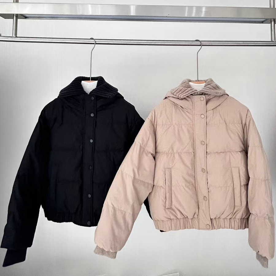 Huge Warm ~ 24 Fall/Winter BC Style Down Jacket Joker Cashmere Pit Fake Two-piece White Goose Down Warm Jacket for Women