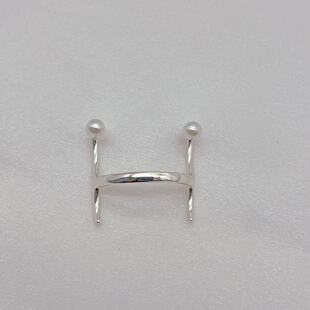 Geometric one-character nose clip with pearl three-dimensional puncture-free niche design European and American punk style high-grade nose ornaments