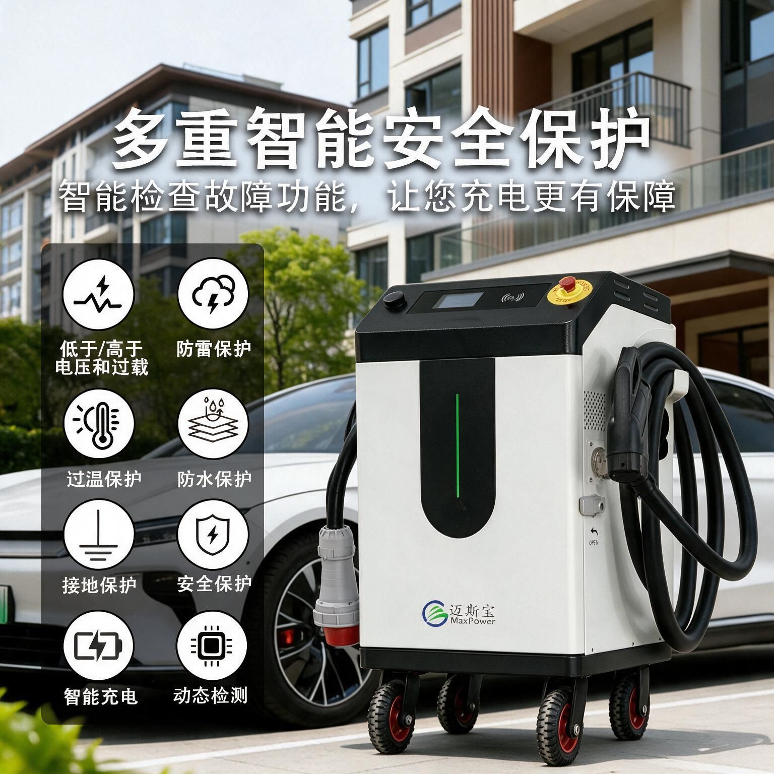 European Standard Portable Dc Mobile Charging Station 30/80Kw New Energy Outdoor Car Charging Equipment