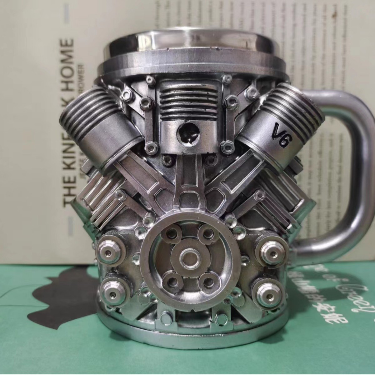 Tazas de acero inoxidable creativas de resina transfronteriza tazas de agua personales de regalos decoración fábrica de joyas cabello recto