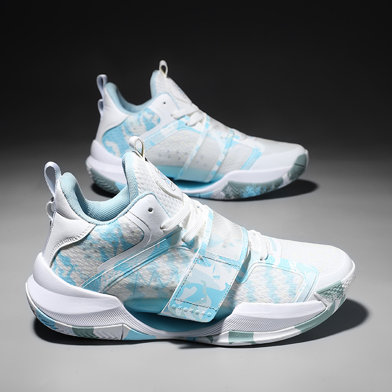 Zapatos de baloncesto de combate real de fricción sonora y amortiguación de fricción nacional, zapatos deportivos de moda juvenil de luz nocturna para hombres y mujeres