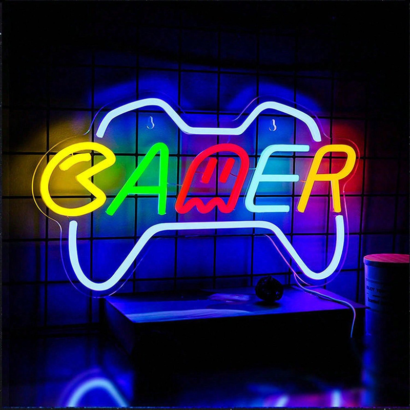 Transfronterizos venta caliente lámpara LED luminosa de neón acrílico lámpara USB patrón de cartel interior lámpara de decoración de fiesta