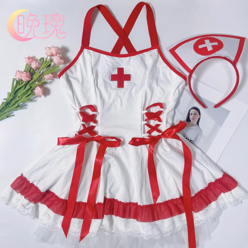 Cross-Border European and American Supply Sexy Lingerie Pure Desire Nurse Uniform Temptation Sexy Hot Passion Suit Women Wholesale