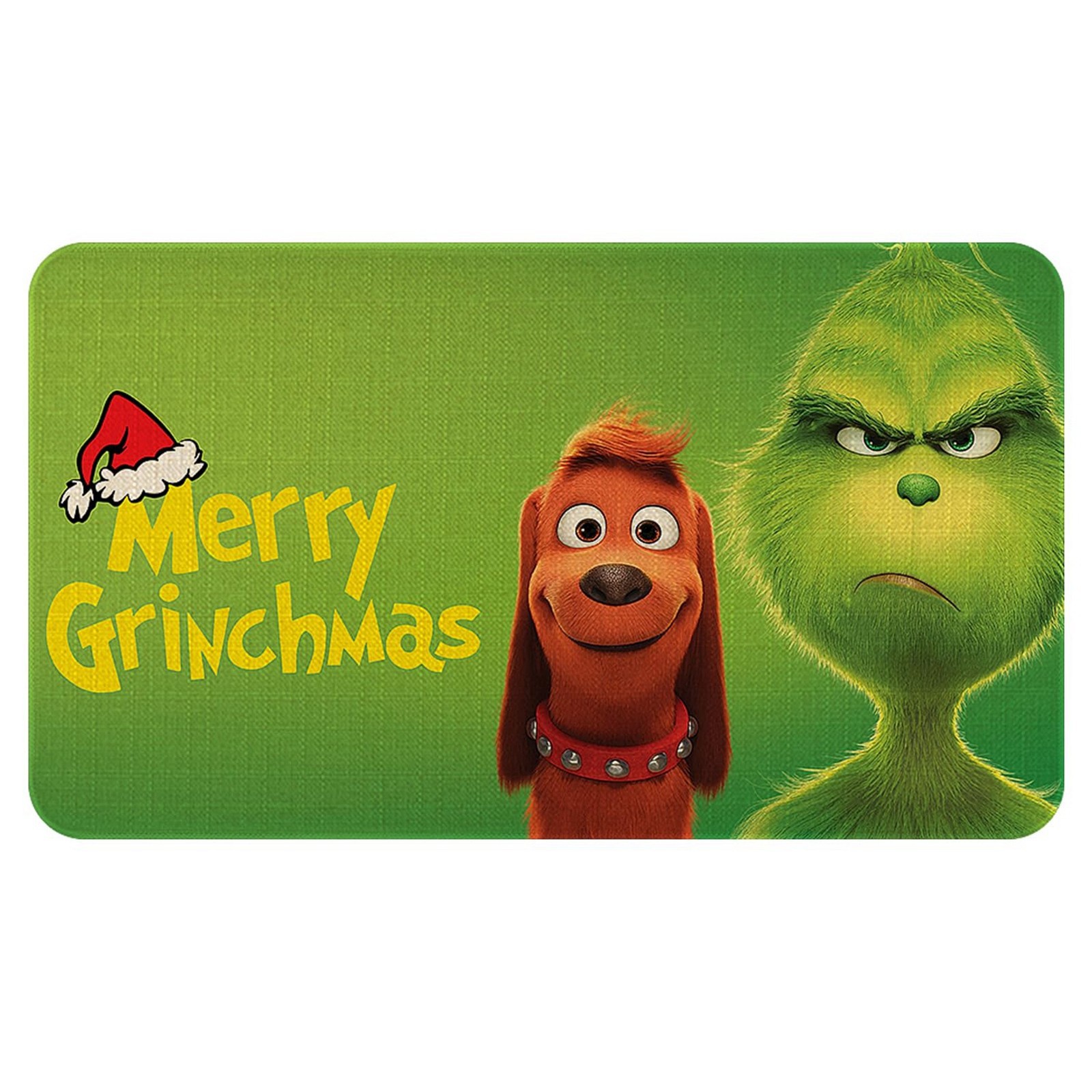 En stock Grinch alfombra del piso transfronterizo alfombra de Navidad alfombra de puerta de vacaciones verde payaso alfombra del piso