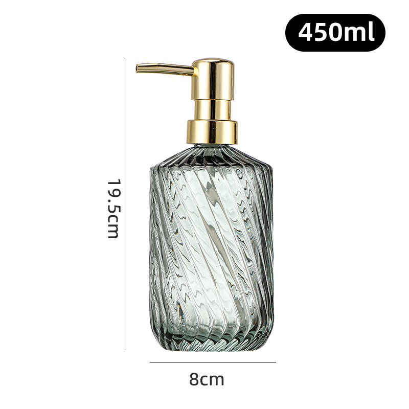 450ml; Twill azul azul + cabeza de bomba dorada