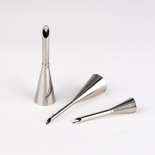 High-quality 304 stainless steel puff cream seamless nozzle squeezing nozzle Hokkaido chiffon stuffing long nozzle