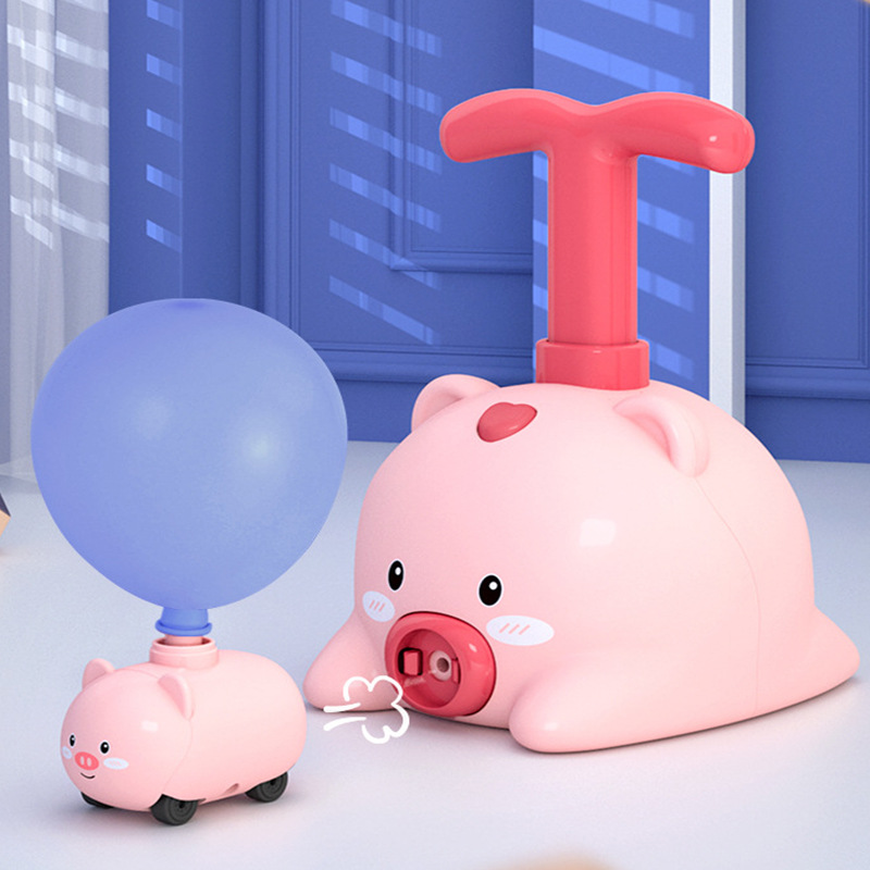 El mismo tipo de coche de globo de aire de inercia para niños presionó el coche de globo de energía rompecabezas nuevo coche de juguete