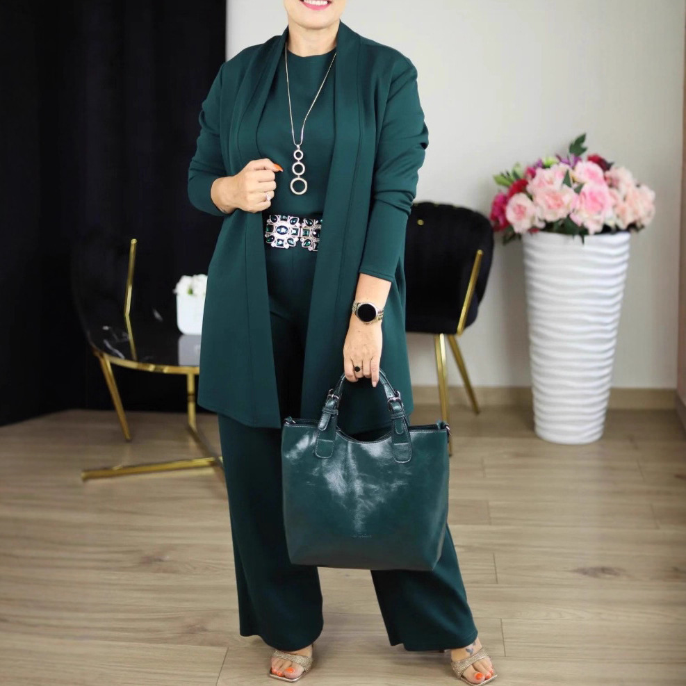 2025 European And American Cross-border Independent Station Women's Clothing Solid Color Round Neck Long Sleeve Top With_ecoleips.com
