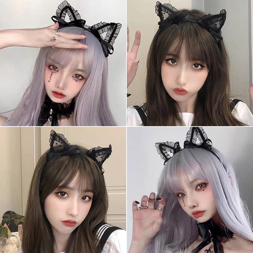 Korean palace retro mesh polka dot big bow hair hoop super fairy hair hoop stage hair accessories knotted hairpins