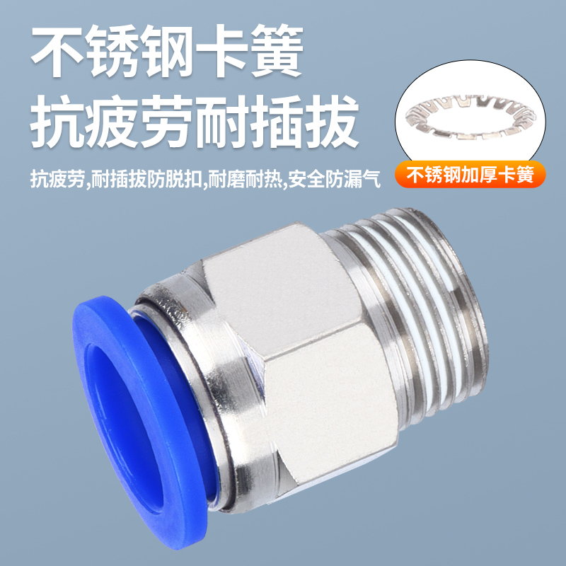3YV5PC-1/8-02英制带螺纹PL-1/4-03气管1/2-04直通弯头快插接头3/