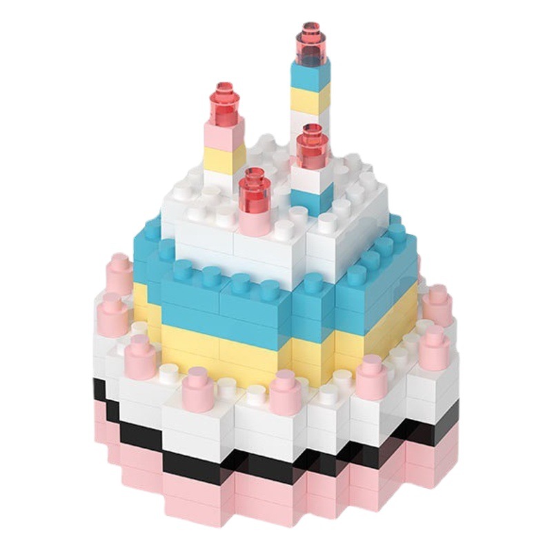 Chao lechuang micro partículas pastel de cumpleaños rompecabezas ensamblar bloques de construcción juguete 9092 entrega de una pieza al por mayor y al por menor