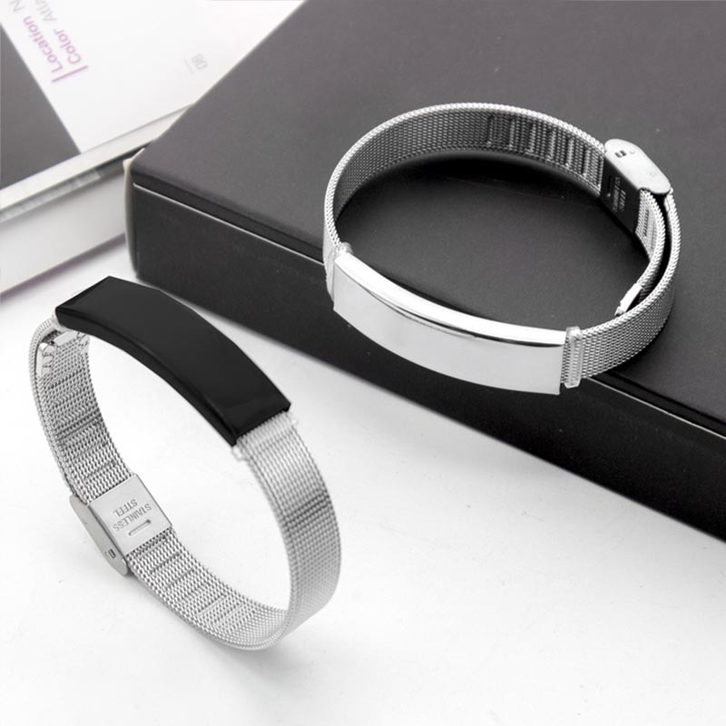 Cross-border explosions small commodity stainless steel DIY laser engraving fashion Joker titanium steel handmade men's bracelet wholesale