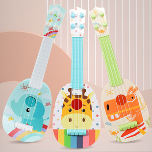 Children's elephant giraffe hippo ukulele puzzle playing parent-child interactive toys baby early education Music