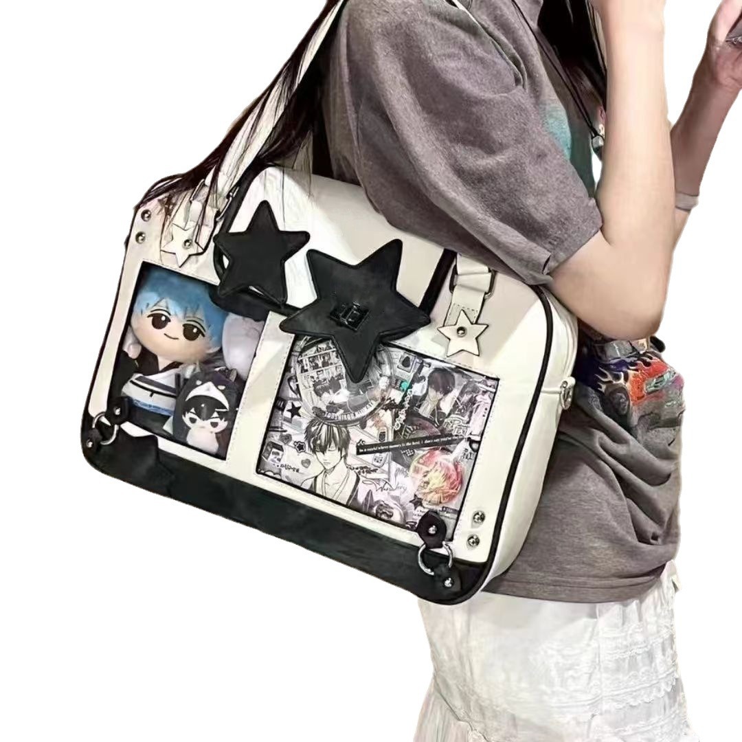 La chica yuanqi diseñó originalmente una bolsa de dolor de doble uso de wagu, que puede contener una bolsa de hombro único de muñeca de 20 cm.