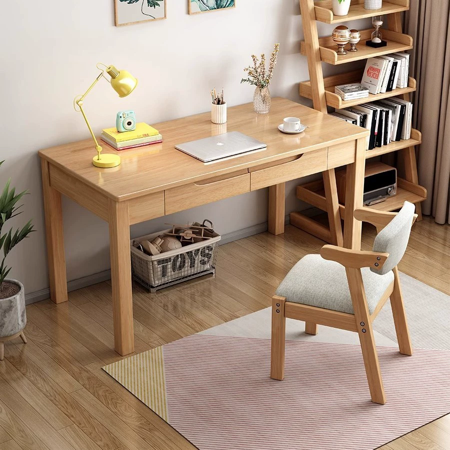 Письменный стол из цельного дерева, современный китайский письменный стол для спальни, дома, учебный стол для учащихся начальной и средней школы, простой компьютерный настольный стол