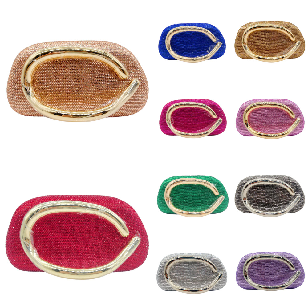 Túi clutch nữ đính đá dạ hội – túi cầm tay đeo chéo dự tiệc cưới — Màu vàng, Màu sâm panh, Màu bạc, Màu xám