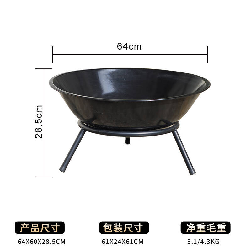 64cm esmalte grueso gran fuego de calefacción estufa de leña al aire libre patio al aire libre horno horno de tres patas fuego
